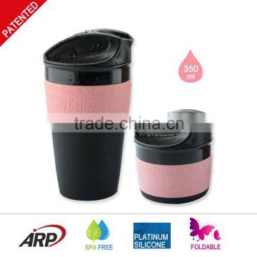 350ML / 12OZ Foldable, Collapsible, Heat Resistance, Soft, Travel coffee cup,Mug, BPA free, FDA, LFGB,Platinum silicone with pp                        
                                                Quality Choice