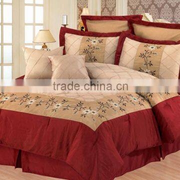 beautiful and luxury embroidered patchwork comforter set made in china