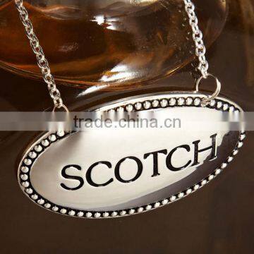 Delicate bottle hang tag with chain