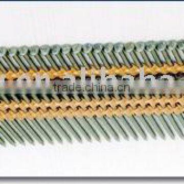 Galvanized plastic strip nail with smooth shank