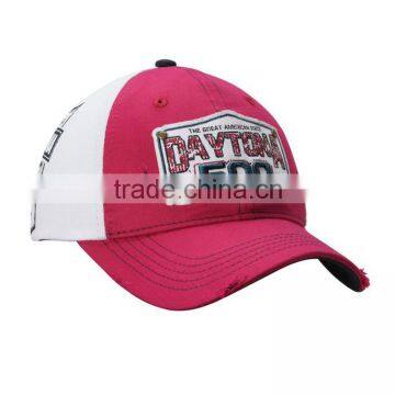 Wholesale 100% Cotton Pink Hat 6 Panel Curved Bill Stone Washed Trucker Cap photo-2