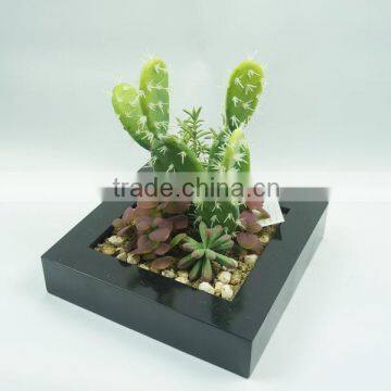 Office decorative artificial plants artificial tropical plants with square pot series