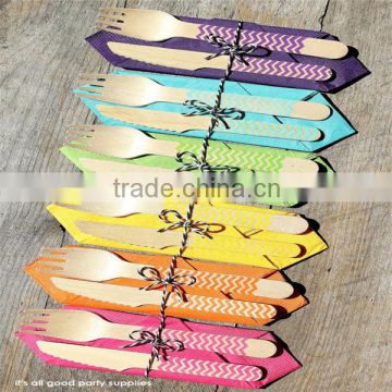 Manufacturer of Party Supplies Chevron Wooden Cutlery