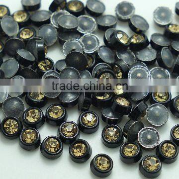 Fashion 6mm and 8mm Round Hot Fix Alloy Studs, Black Nickel, Gold Metal Setting Hotfix Round Studs for Garment photo-2