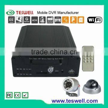 4 channel manual car camera hd dvr 1TB SATA harddisk 3G WIFI MDVR