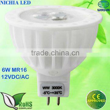 NICHIA led mr16 dimmable spotlight 12VDC/AC