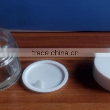 Trade Assurance 50ml transparent glass jar with white cap and inner plug