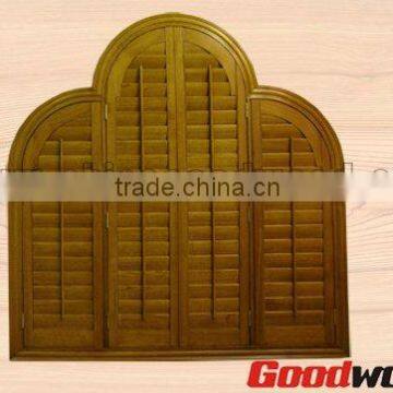 Irregular Shaped Stained Interior Wooden Shutter