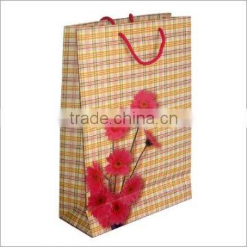 flower printed paper bag