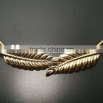 European Metal Leaf Dress Belt Female Thin Elastic Stretch Belt photo-4