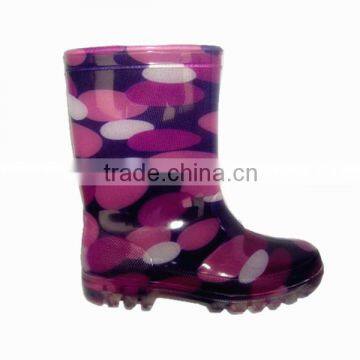 kids lostland long inject pvc transparent jelly rain boots with heel