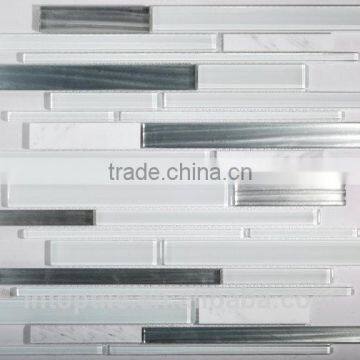 most popular in Europe market super white crystal mix marble mosaic tile