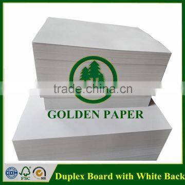 Grade AAA 350gsm coated duplex board with white back