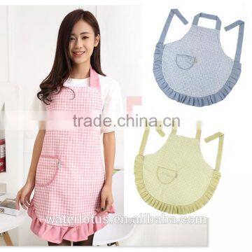 Anniversary Gift pattern plain cotton canvas apron, water-proof pink cooking apron
