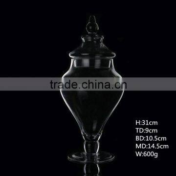 Clear Transparent Storage Jar Christmas Gift With Lid Sodalime Glass Unique Handblown Manufacturing photo-2