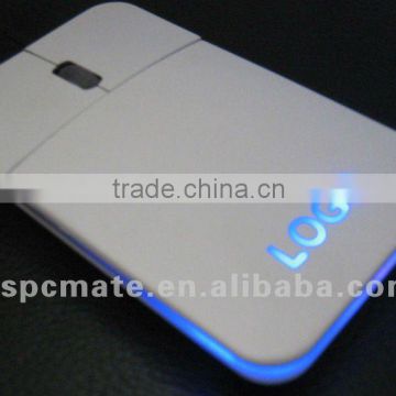 usb wired slim mouse with led light and laser logo