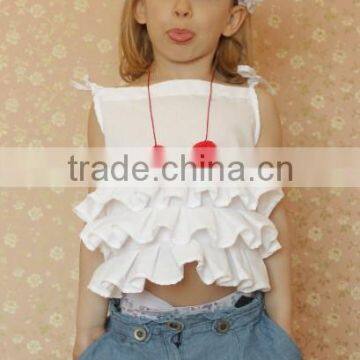 Summer New Arrival Kid's Girl triple ruffle Shirt Kid's Girl summer top
