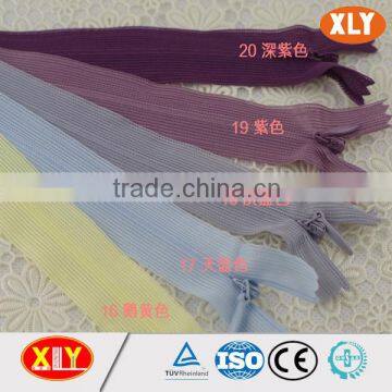 China XLY zipper #3 close end mess tape invisible zipper
