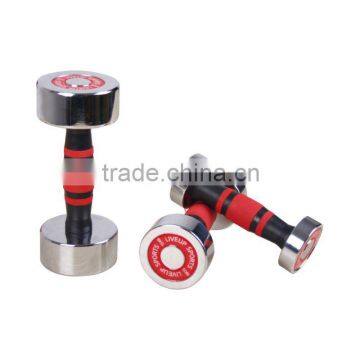 all steel chromed dumbbell with massage handle chromed dumbbell weights