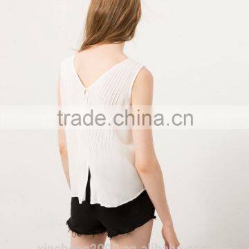 Drape Adornment Sleeveless Shirts