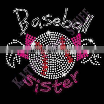 sequined baseball sister embroidery patch