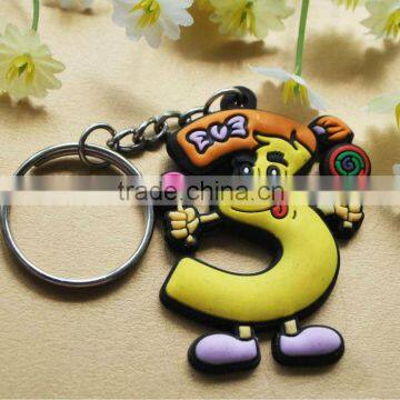 custom plastic pvc soft rubber keyring