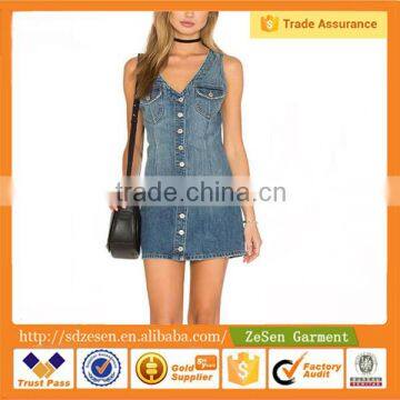 Hot Sale Summer Vest Denim Dresses for Women