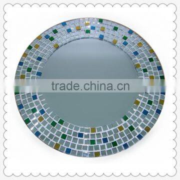 Glass decorative handmade crystal mosaic oval dubai bathroom mirror cabinet