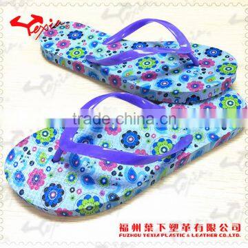 Woman fancy popular flat sandals water transfer printing slipper