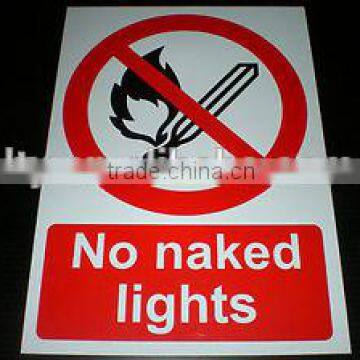 Plastic NO NAKED LIGHTS sign (M-CS081)