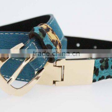2015 Plain Bule Fashion pu Women Jeans Belt With Leopard Point Leather in YiWu photo-6