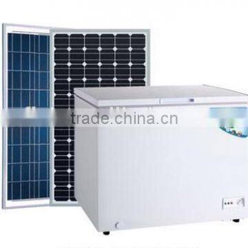 282L DC 21v-24v Solar Freezer/solar refrigerator solar home commercial ,chest top folding door travelling refrigerating