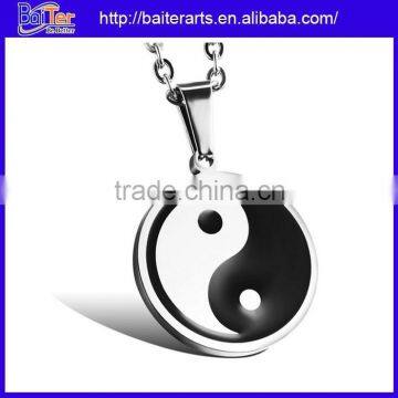 Custom wholesale polished stainless steel ying yang pendant