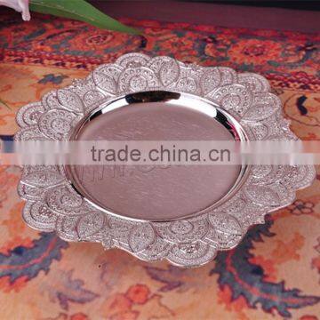 silver color plated zinc alloy lead cadmium free fruit dish