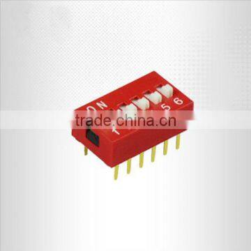 Blue/Red 6 Position Slide Type 2.54mm DIP Switch