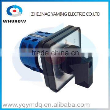LW26-20/2 high dc voltage automatic electrical changeover rotary cam switch two poles 3 positions 20A sliver point contacts