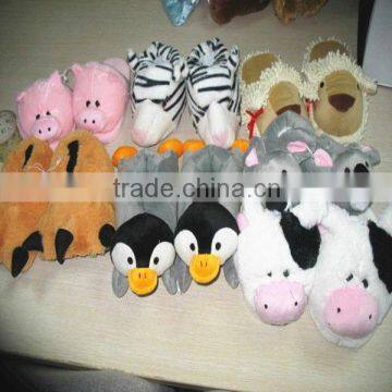 Animal Image Soft Plush Slippers