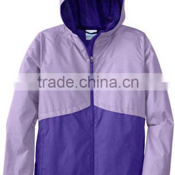 Active design sports hooded rain jacket women