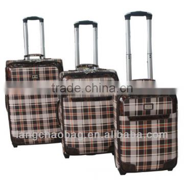 S001# check material fashion luggage bag