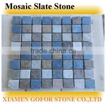 Cultured Slate Stone Mosaic,China Grey Stone Mosaic