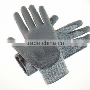 cut resistant gloves / working glove coated with grey PU