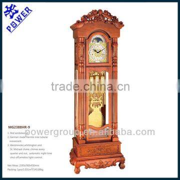 Grandfather clock Red sandalwood and with lions German made Hermle nine tubular movement High quality MG2388HR-9