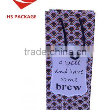 Rope Handle Colorful Printing Wine Paper Bag With Laminated photo-2