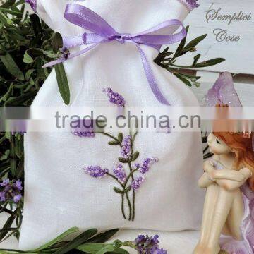 Cotton White Hand Made Lavender Bags With Lace