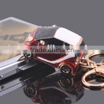 Red car jeep shaped laser printing metal lover keychain