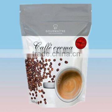 Round bottom coffee packaging zipper bag with valve