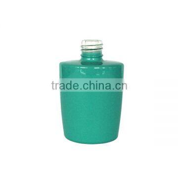 shiny blue painting unique shape flat nail polish bottle 15ml, special empty nail uv gel polish bottle