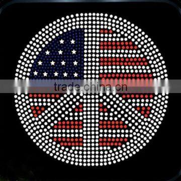 Large Supply America Peace Rhinestone Transfer Iron on garment Sticker