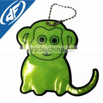 Monkey shape pvc reflective safety car key accessories