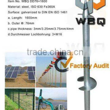 WBQ DD76x1600 ground screw anchor for solar mounting system